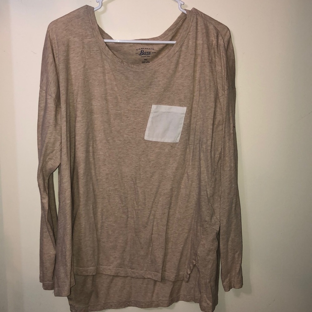 Tan long sleeve pocket shirt